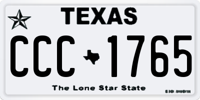 TX license plate CCC1765