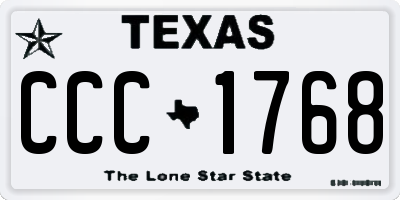 TX license plate CCC1768