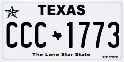 TX license plate CCC1773