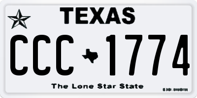 TX license plate CCC1774