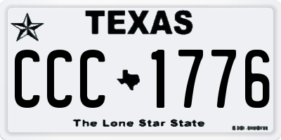 TX license plate CCC1776