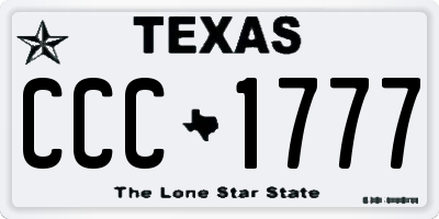 TX license plate CCC1777