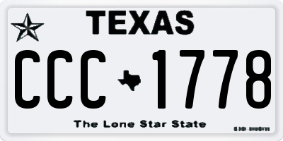 TX license plate CCC1778