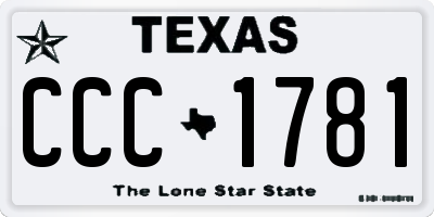 TX license plate CCC1781