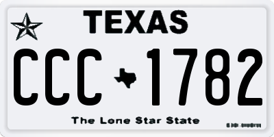 TX license plate CCC1782