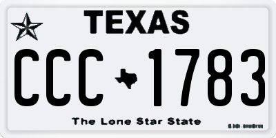 TX license plate CCC1783