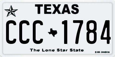 TX license plate CCC1784