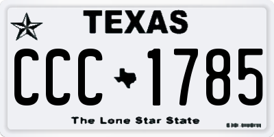 TX license plate CCC1785