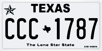 TX license plate CCC1787