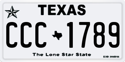 TX license plate CCC1789