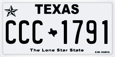 TX license plate CCC1791