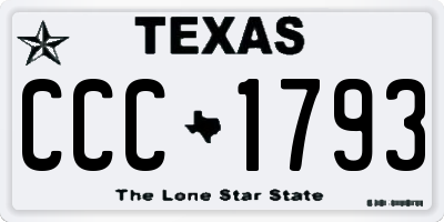 TX license plate CCC1793