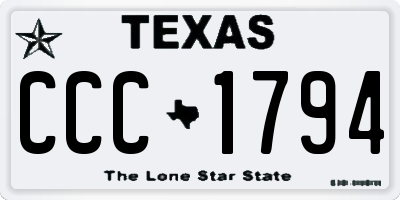 TX license plate CCC1794