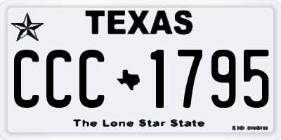 TX license plate CCC1795
