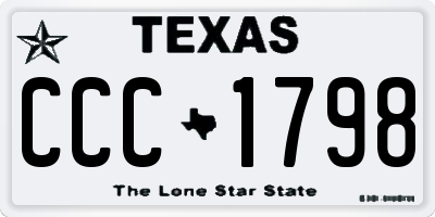 TX license plate CCC1798