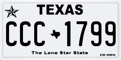 TX license plate CCC1799