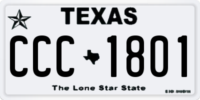 TX license plate CCC1801