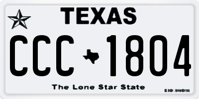 TX license plate CCC1804