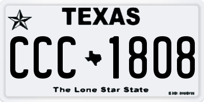 TX license plate CCC1808