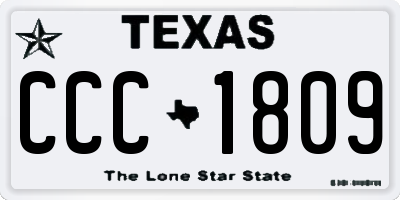TX license plate CCC1809