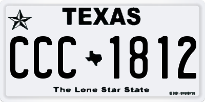 TX license plate CCC1812