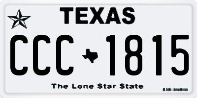 TX license plate CCC1815