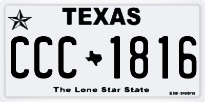 TX license plate CCC1816