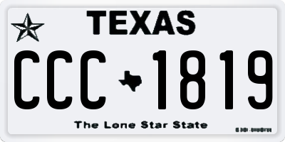TX license plate CCC1819