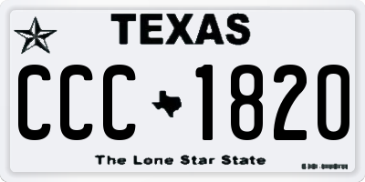TX license plate CCC1820