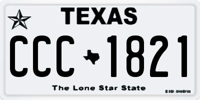 TX license plate CCC1821