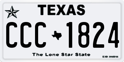 TX license plate CCC1824