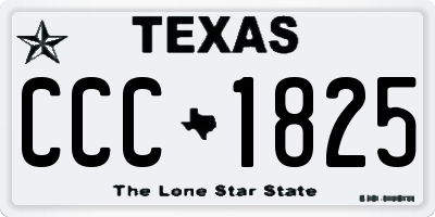 TX license plate CCC1825