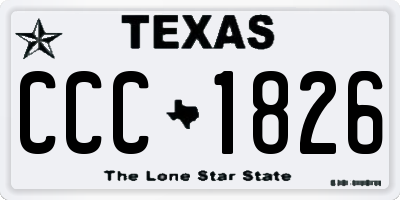 TX license plate CCC1826