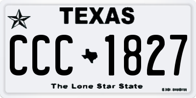 TX license plate CCC1827