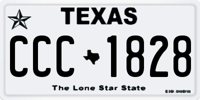 TX license plate CCC1828