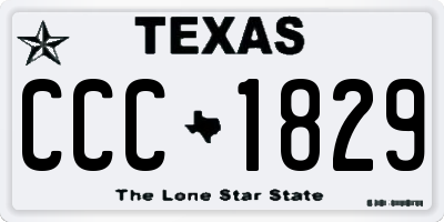 TX license plate CCC1829