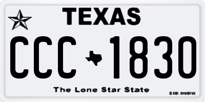 TX license plate CCC1830