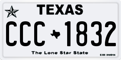 TX license plate CCC1832