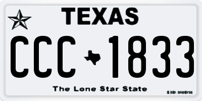 TX license plate CCC1833