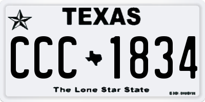 TX license plate CCC1834