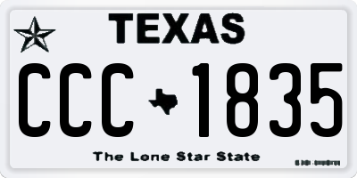 TX license plate CCC1835