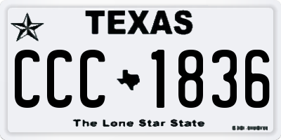 TX license plate CCC1836