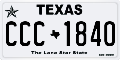 TX license plate CCC1840