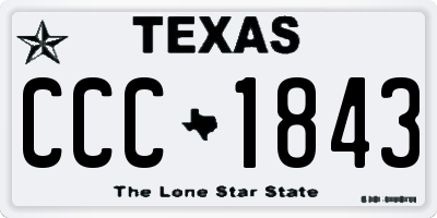 TX license plate CCC1843
