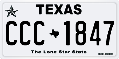 TX license plate CCC1847