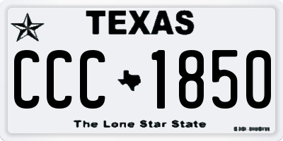 TX license plate CCC1850