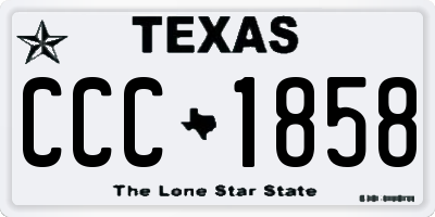 TX license plate CCC1858