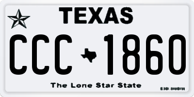 TX license plate CCC1860