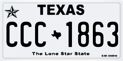 TX license plate CCC1863