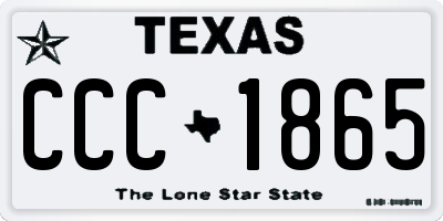 TX license plate CCC1865
